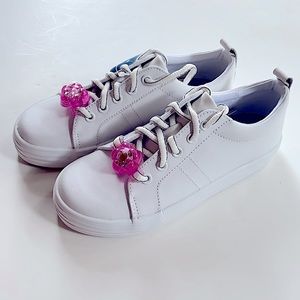 Stride Rite “Mary Anne” White Leather Sneakers